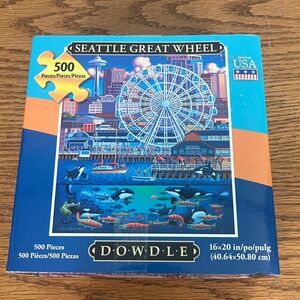 Dowdle Seattle Great Wheel 500-Piece Puzzle - Blue and Orange